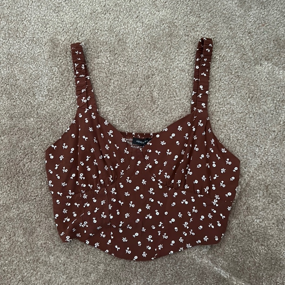 Kendall and Kylie brown tank top, size medium